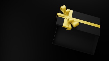 black friday gift box. 3d render