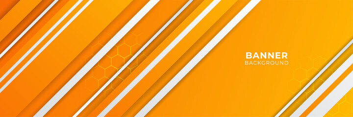 Modern gradient orange and yellow abstract banner background design template