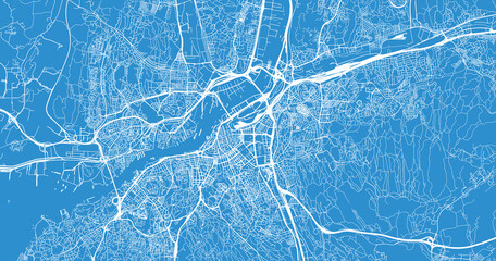 Urban vector city map of Gothenburg, Sweden, Europe