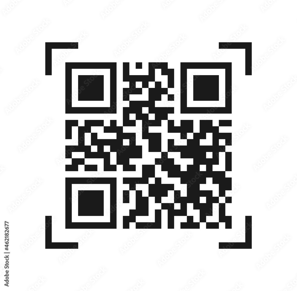 Poster sample of qr code. qr code for scanned with smartphone. vector