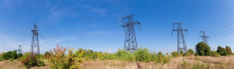 Lattice steel anchor transmission towers of overhead power lines
