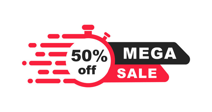 Sale tag. Discount percent badge. 50 percent off. Percent sale label. Discount offer price for promotion and advertising. Vector
