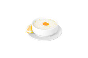 iskembe corbasi, kelle paca corbasi. Turkish traditional tripe soup. on white background. iskembe, kelle, paca.