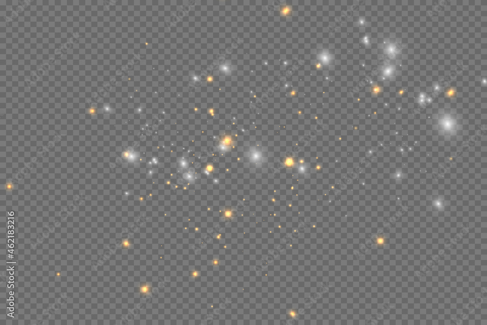 Wall mural vector sparkles on a transparent background. christmas light effect. sparkling magical dust particle