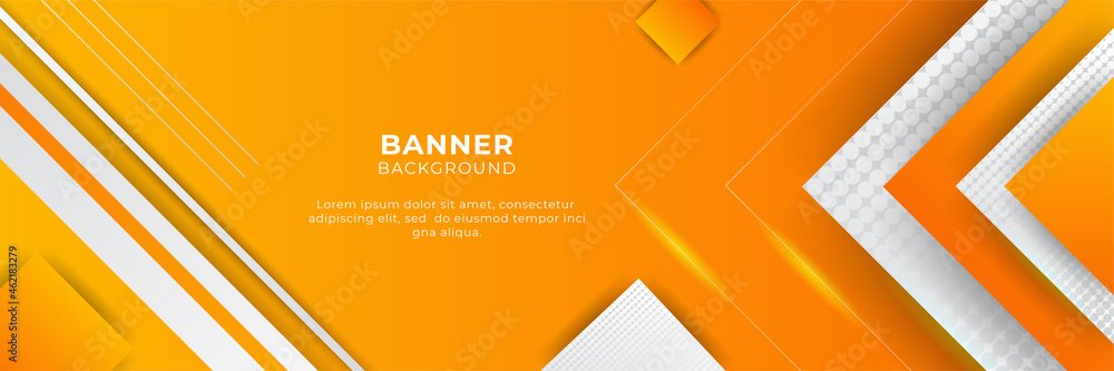 Poster modern gradient orange and yellow abstract banner background design template
