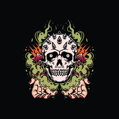 skull tattoo illustration vector design