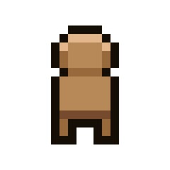 Obraz premium Wooden chair pixel art. Chair icon. Icon furniture.