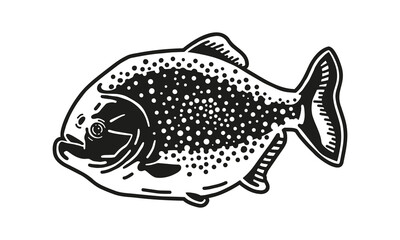 piranha logo on white background
