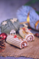 bûche de noël, pâtisserie, noël et nouvel an