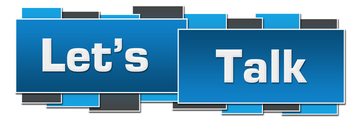 Lets Talk Blue Grey Horizontal Squares Boxes 