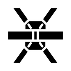 construction metallic part glyph icon vector. construction metallic part sign. isolated contour symbol black illustration