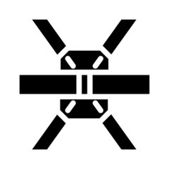 construction metallic part glyph icon vector. construction metallic part sign. isolated contour symbol black illustration