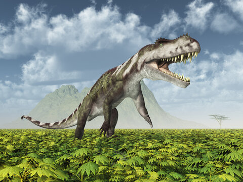 Archosaurier Prestosuchus in einer Landschaft