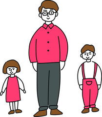 家族のイラスト　シンプルな家族のイラスト