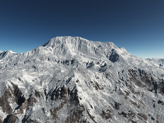 Bergpanorama mit schneebedeckten Bergen