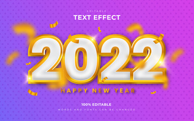 Happy  new year 2022 editable text effects style
