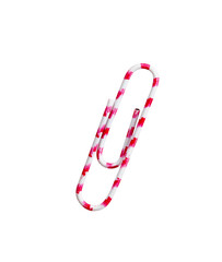 Colour metal paper clips isolated on a white background. Design element with clipping path