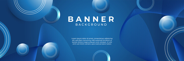 Obraz premium Modern blue digital technology abstract banner background. Futuristic, engineering, technology background. Futuristic digital science technology concept for web banner template or brochure