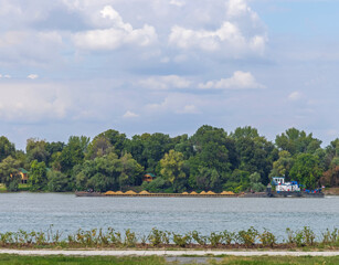 Tug with Barges at Danube River