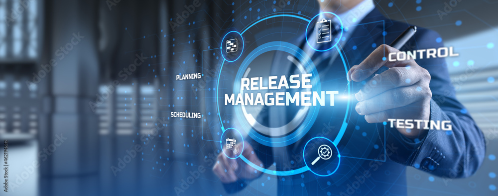 Poster release management software development and testing concept.