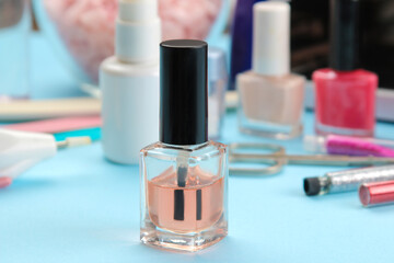 Cuticle oil, close-ups and nail care items