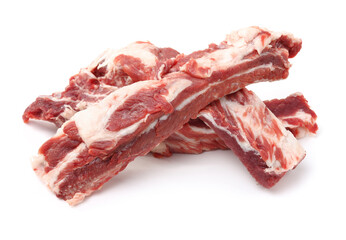 Raw Pork Ribs Isolated On White Background