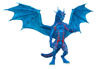 3D Rendering Fairy Tale Dragon on White