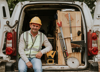 Civil engineer taking a break on a van © Rawpixel.com