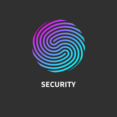 Security icon. Security round logo. Identification symbol, sign