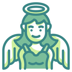 angel blue line icon