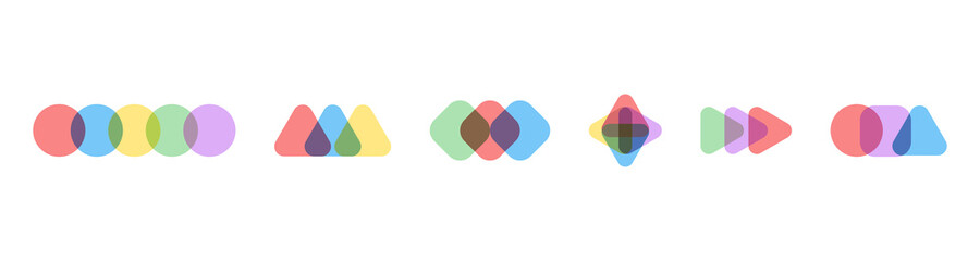 Geometric element of logo. Overlap colorful geometric shapes - 462198442