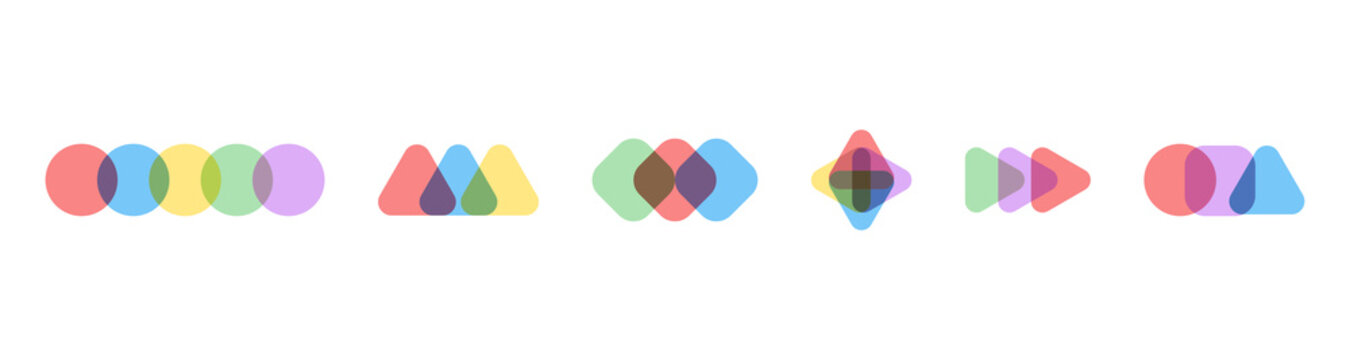 Geometric element of logo. Overlap colorful geometric shapes