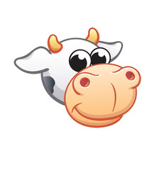 cute dairy cow cartoon character head