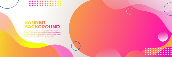 Abstract modern banner background gradient color. Yellow and pink gradient with halftone decoration.