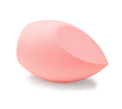 Pink Make Up Sponge Isolated On White Background