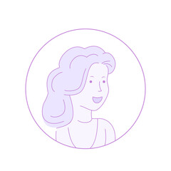 Woman in a round hole isolated on white background. Woman looking sideways. For web site, ad, wallpaper and placard. Useful for backdrop, poster and banner. Creative art concept, vector illustration