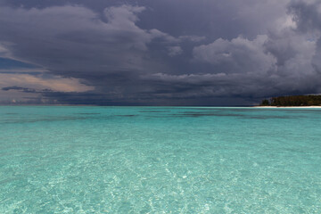 beach with stormy sky
