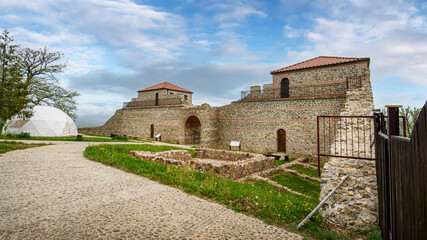 Fototapeta na wymiar Roman fortress Tsari Mali Grad. Cultural and historical complex located in Belchin village, near Samokov, Bulgaria