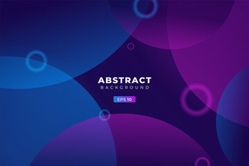Abstract Background Geometric Colorful Circle Gradient Blue and Purple Premium Banner Vector