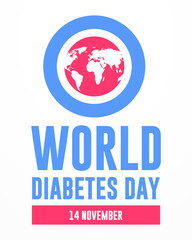 world diabetes day, diabetes awareness month,  modern creative banner, sign, design concept, cover template with a blue circle.