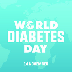 world diabetes day, diabetes awareness month,  modern creative banner, sign, design concept, cover template with a blue circle.