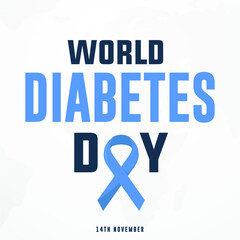 world diabetes day, diabetes awareness month,  modern creative banner, sign, design concept, cover template with a blue circle.