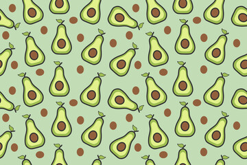 avocado seamless pattern vector graphic background
