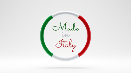 Made in Italy text on clean white background
