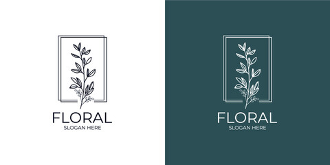 modern and minimalistic floral logo set