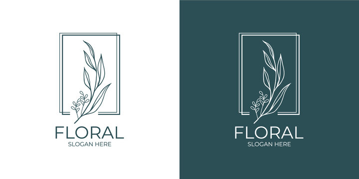 modern and minimalistic floral logo set