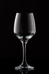 wine glass with highlights on dark background