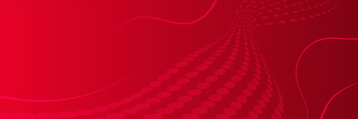 Abstract red banner background with 3d overlap layer and wave shapes