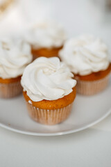 welcome buffet with alcohol and cupcakes