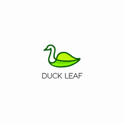 bird logo, duck leaf  logo